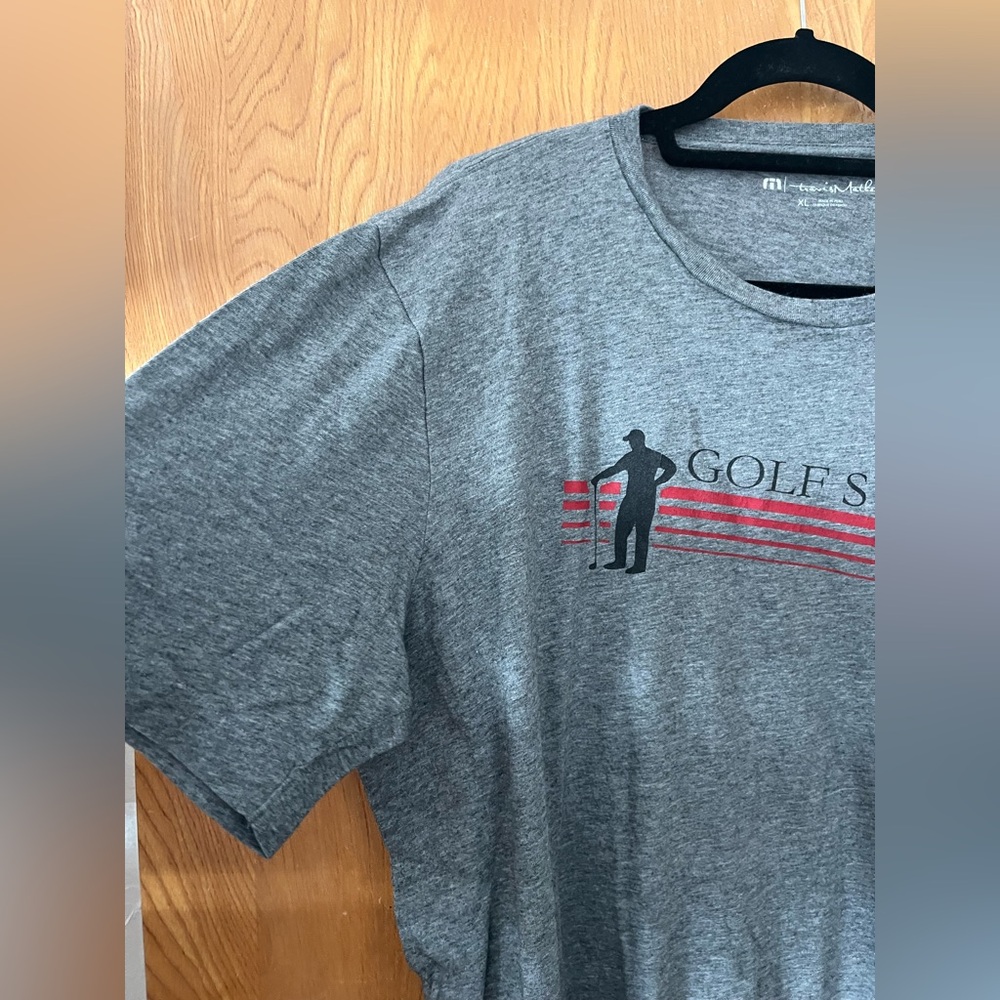 Travis Mathew Gray Short Sleeve crew neck ‘Golf Sucks’ Tee XL - Picture 4 of 7